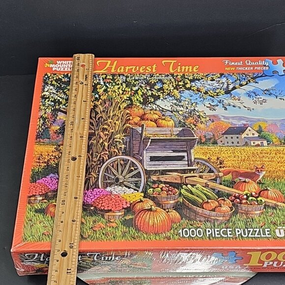 Rare White Mountain Puzzles Harvest Time 1000 Piece Jigsaw Puzzle 9115 SEALED US - Picture 9 of 10